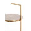 Príručný stolík Ø26x76 cm LEDA mramor biely + antický bronz