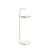 Príručný stolík Ø26x76 cm LEDA mramor biely + antický bronz