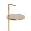 Príručný stolík Ø26x76 cm LEDA travertín hnedý+bronz
