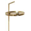 Príručný stolík Ø26x76 cm LEDA travertín hnedý+bronz
