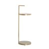 Príručný stolík Ø26x76 cm LEDA travertín hnedý+bronz